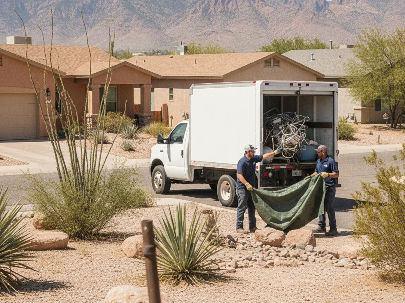 Horizon City Trash Removal truck on a residential pickup route